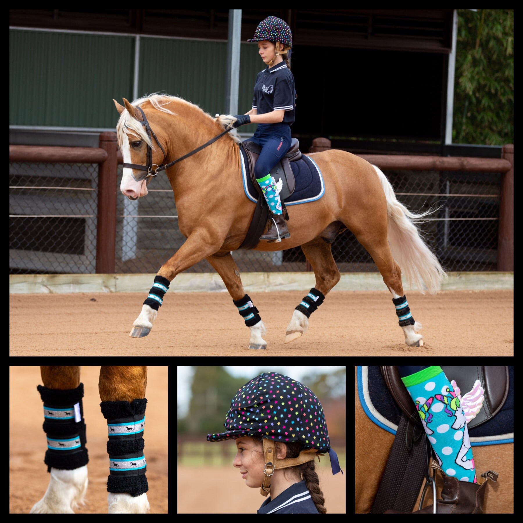 Deluxe Horse Boots - Aqua Galaxy (set of 4)