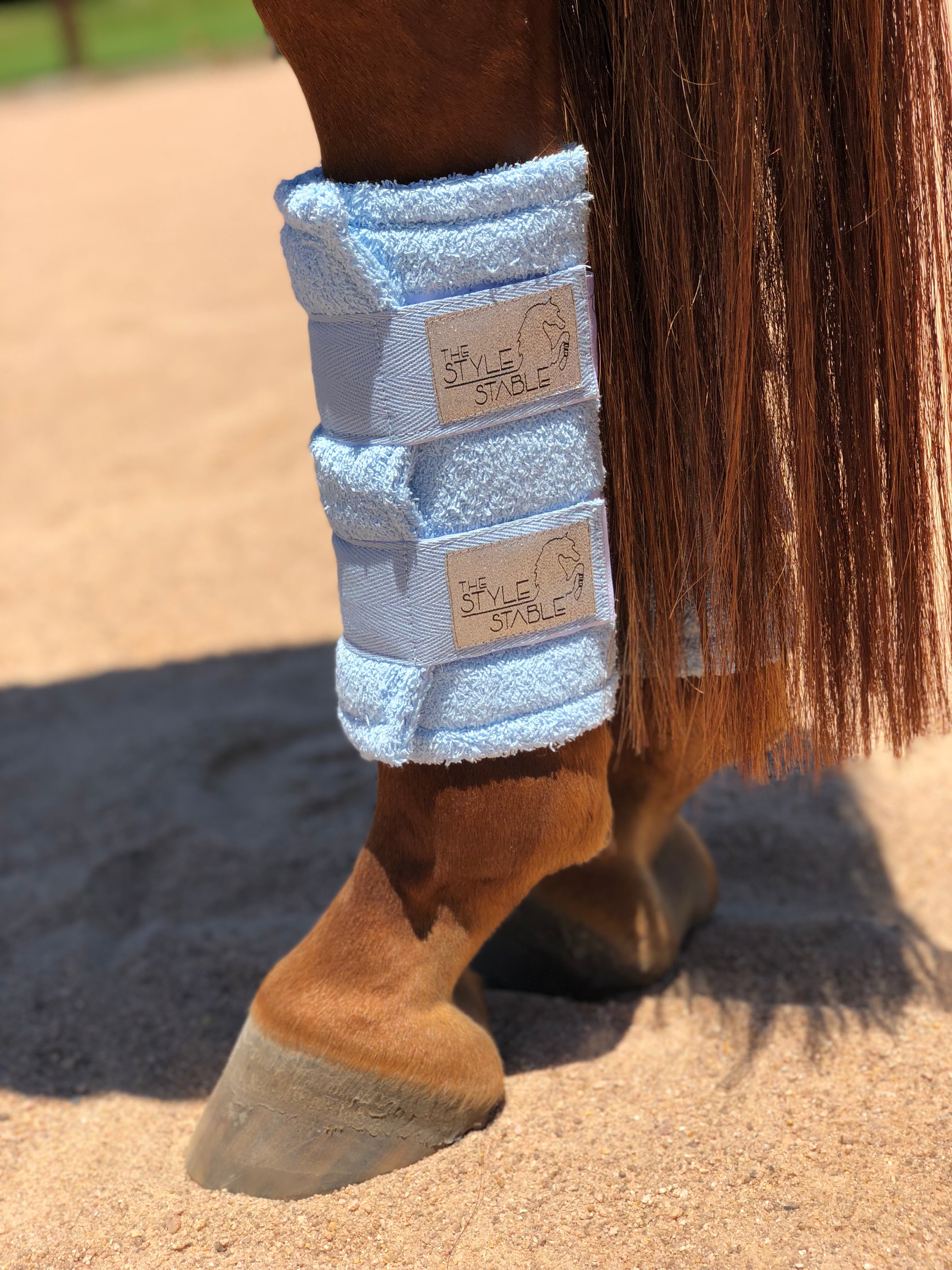 Platinum Towelling Boots - Sky Blue